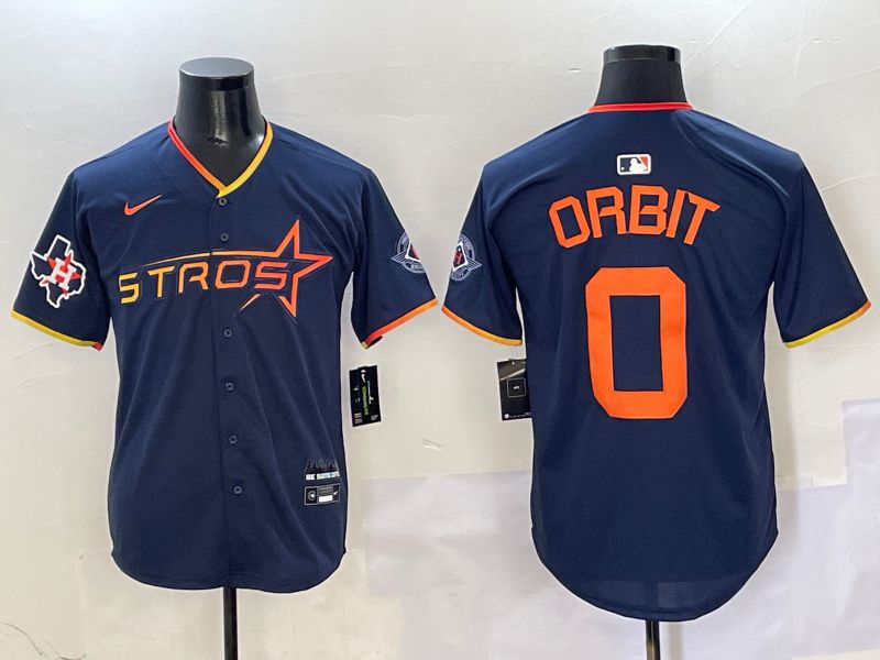 Men Houston Astros #0 Orbit Drak Blue Three generations Joint Name 2025 Nike MLB Jersey style 9